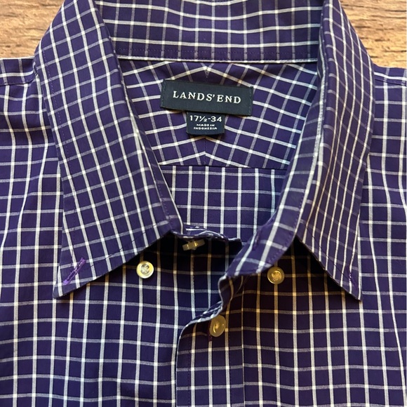 Men’s Land End 17 1/2 x 34 Button Down Shirt - Picture 2 of 4